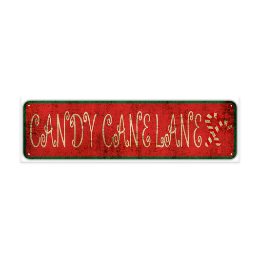 Candy Cane Lane Vintage Retro Street Novelty Sign Rustic Metal Aluminum Decor Wall Man Shop Cave Bar Gift