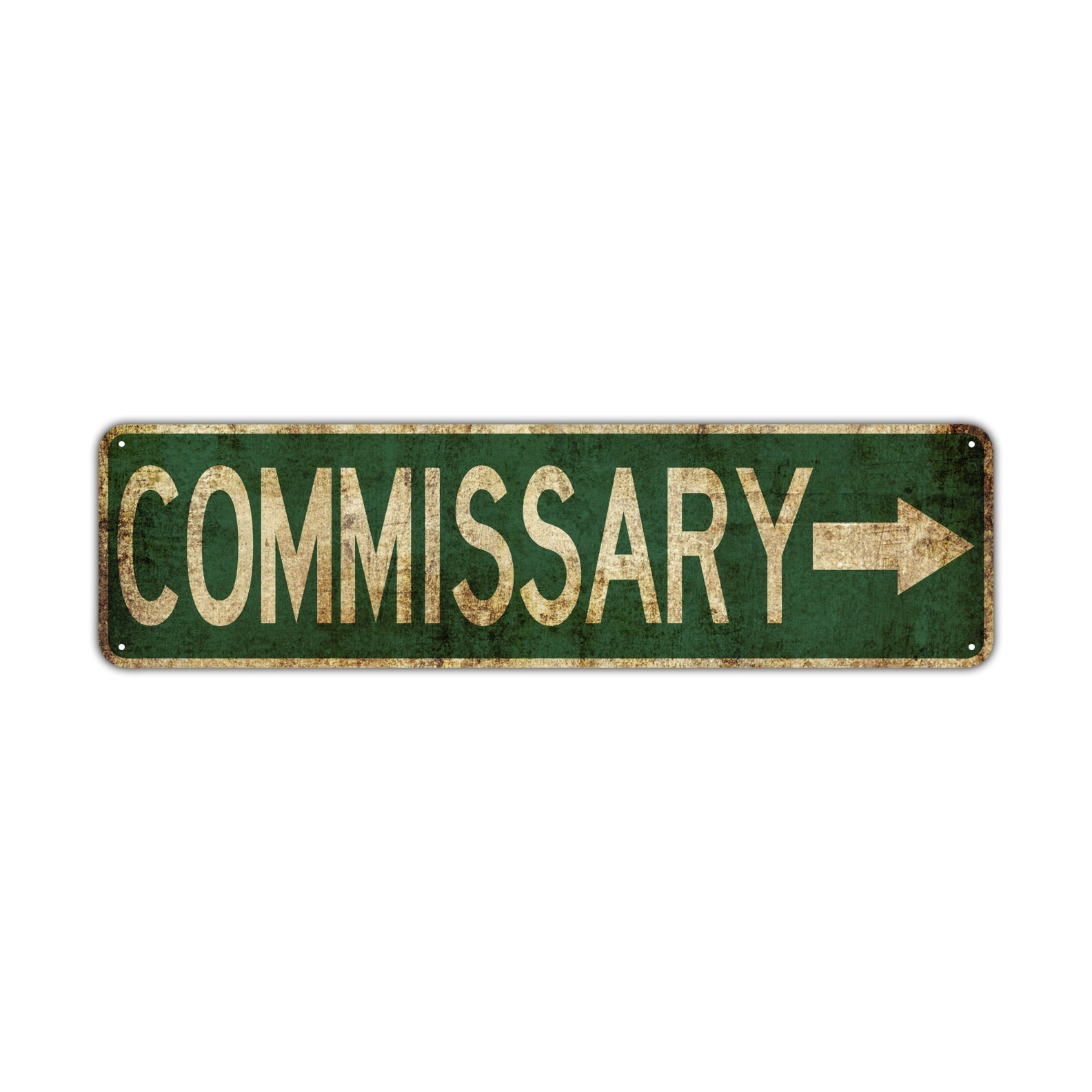 Commissary Vintage Retro Street Novelty Sign Rustic Metal Aluminum Decor Wall Man Shop Cave Bar Gift