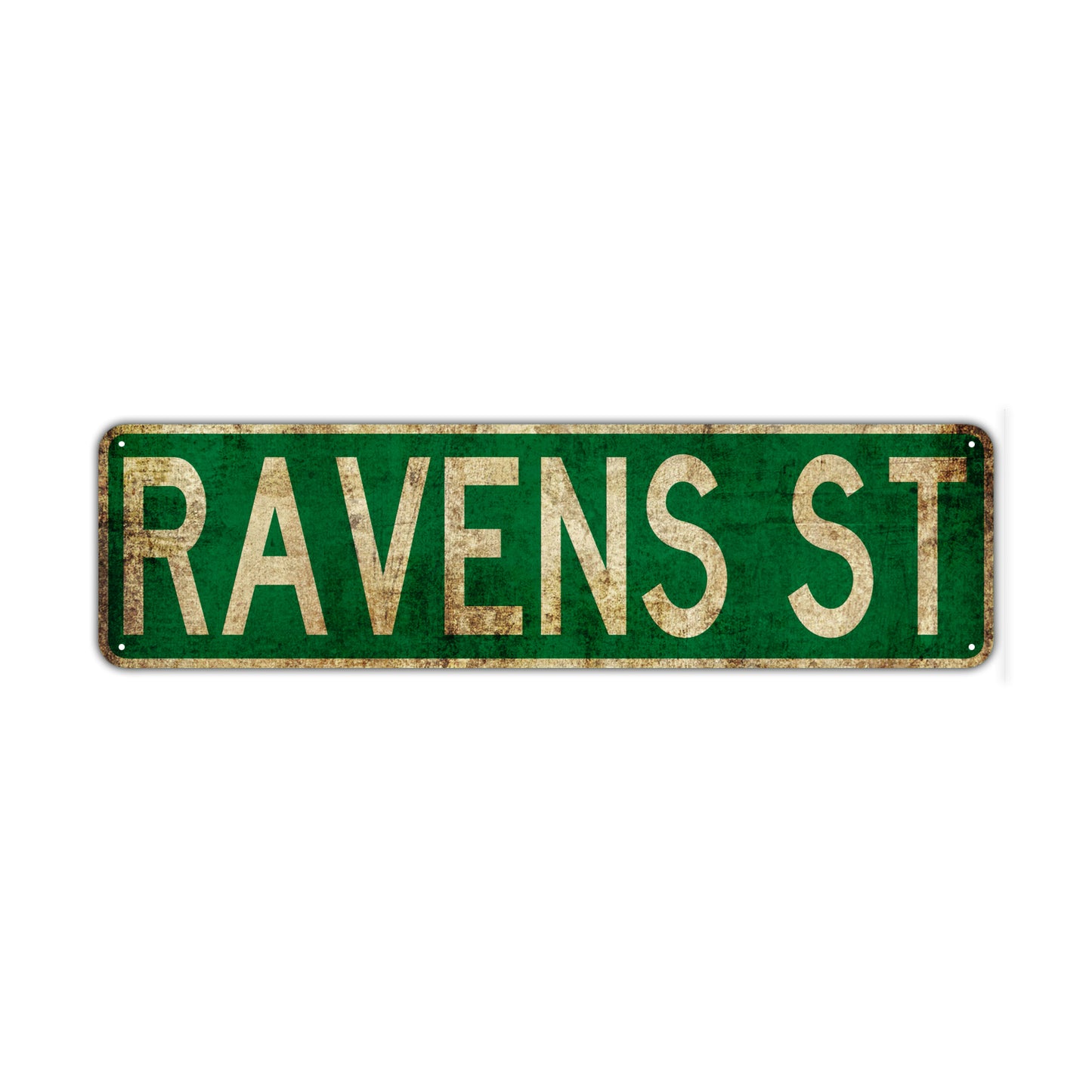 Ravens St Vintage Retro Street Novelty Sign Rustic Metal Aluminum Decor Wall Man Shop Cave Bar Gift