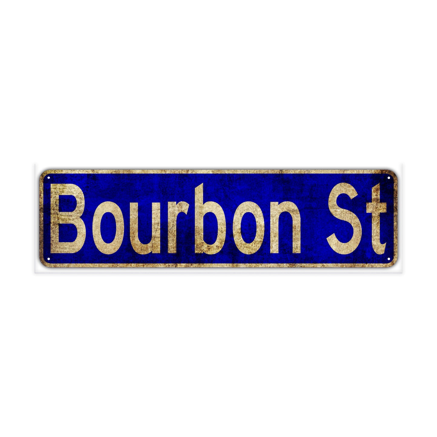 Bourbon St Vintage Retro Street Novelty Sign Rustic Metal Aluminum Decor Wall Man Shop Cave Bar Gift