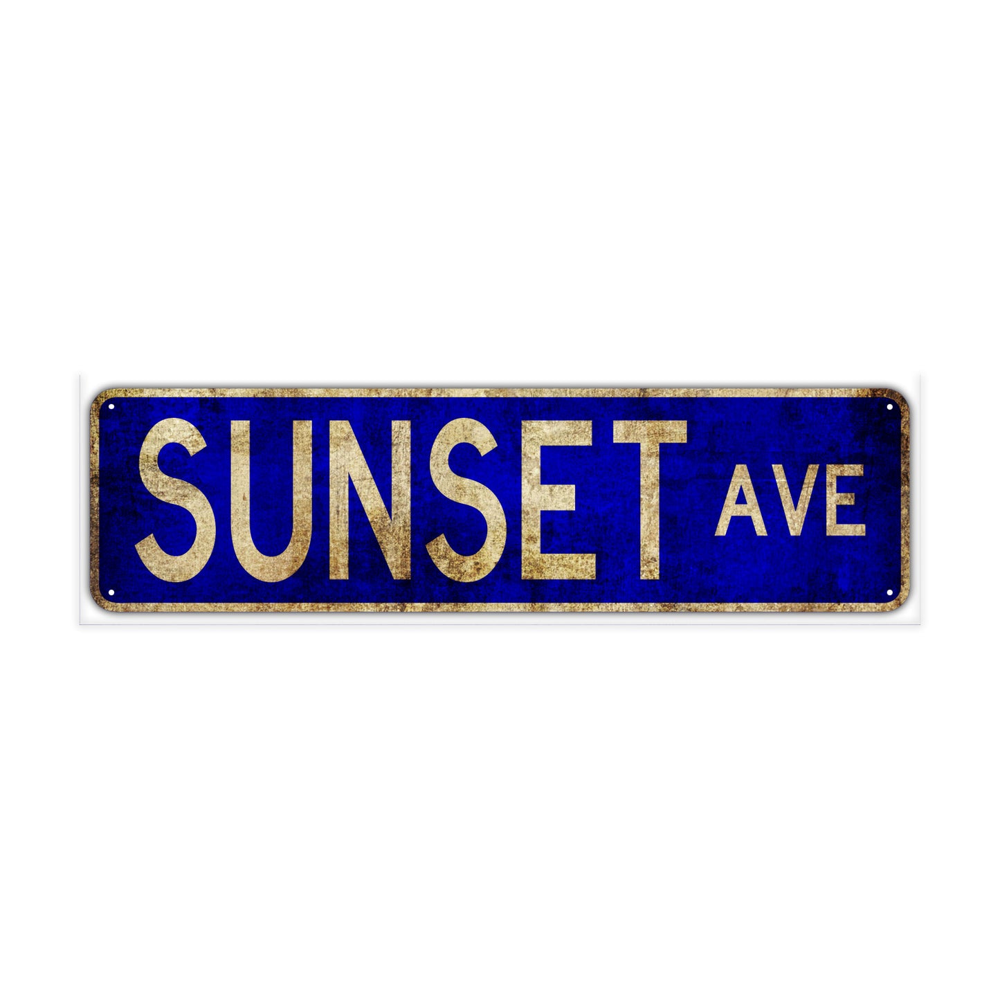 Sunset Ave Vintage Retro Street Novelty Sign Rustic Metal Aluminum Decor Wall Man Shop Cave Bar Gift