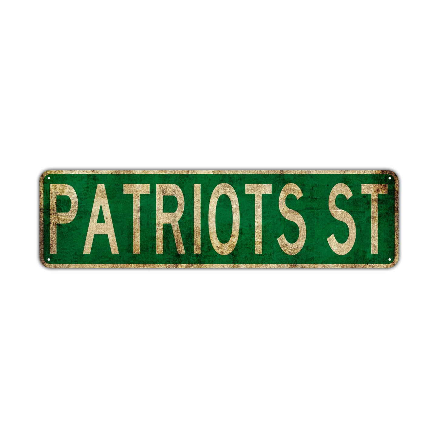 Patriots St Vintage Retro Street Novelty Sign Rustic Metal Aluminum Decor Wall Man Shop Cave Bar Gift
