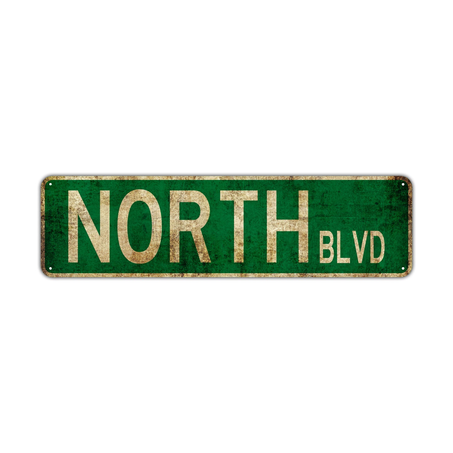 North Blvd Vintage Retro Street Novelty Sign Rustic Metal Aluminum Decor Wall Man Shop Cave Bar Gift