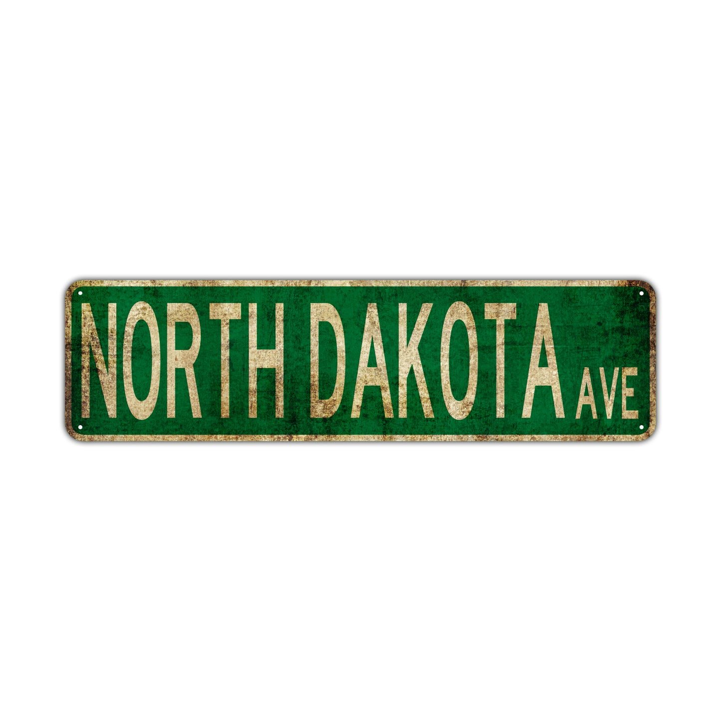 North Dakota Ave Vintage Retro Street Novelty Sign Rustic Metal Aluminum Decor Wall Man Shop Cave Bar Gift