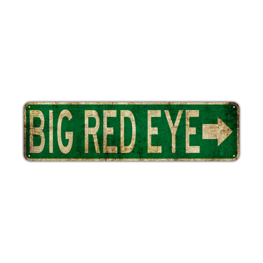 Big Red Eye Vintage Retro Street Novelty Sign Rustic Metal Aluminum Decor Wall Man Shop Cave Bar Gift
