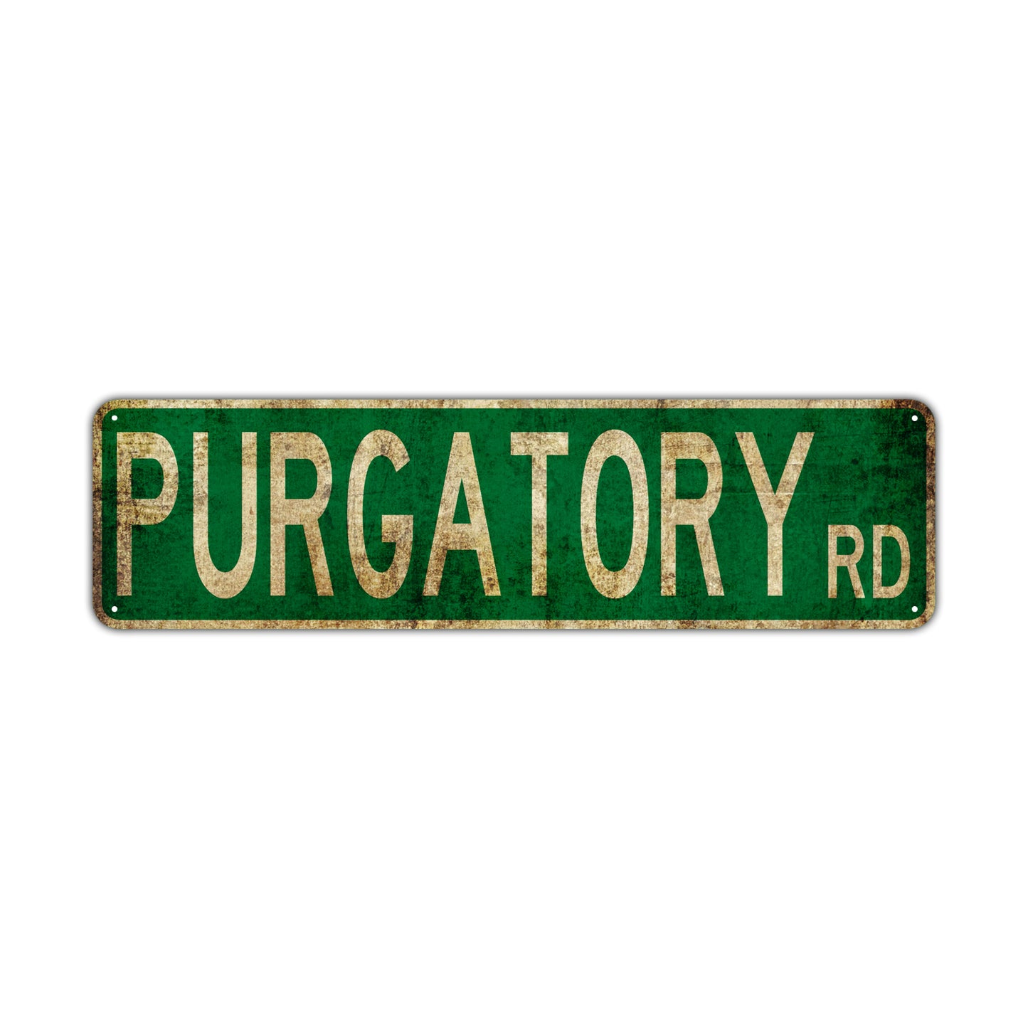 Purgatory Rd Vintage Retro Street Novelty Sign Rustic Metal Aluminum Decor Wall Man Shop Cave Bar Gift