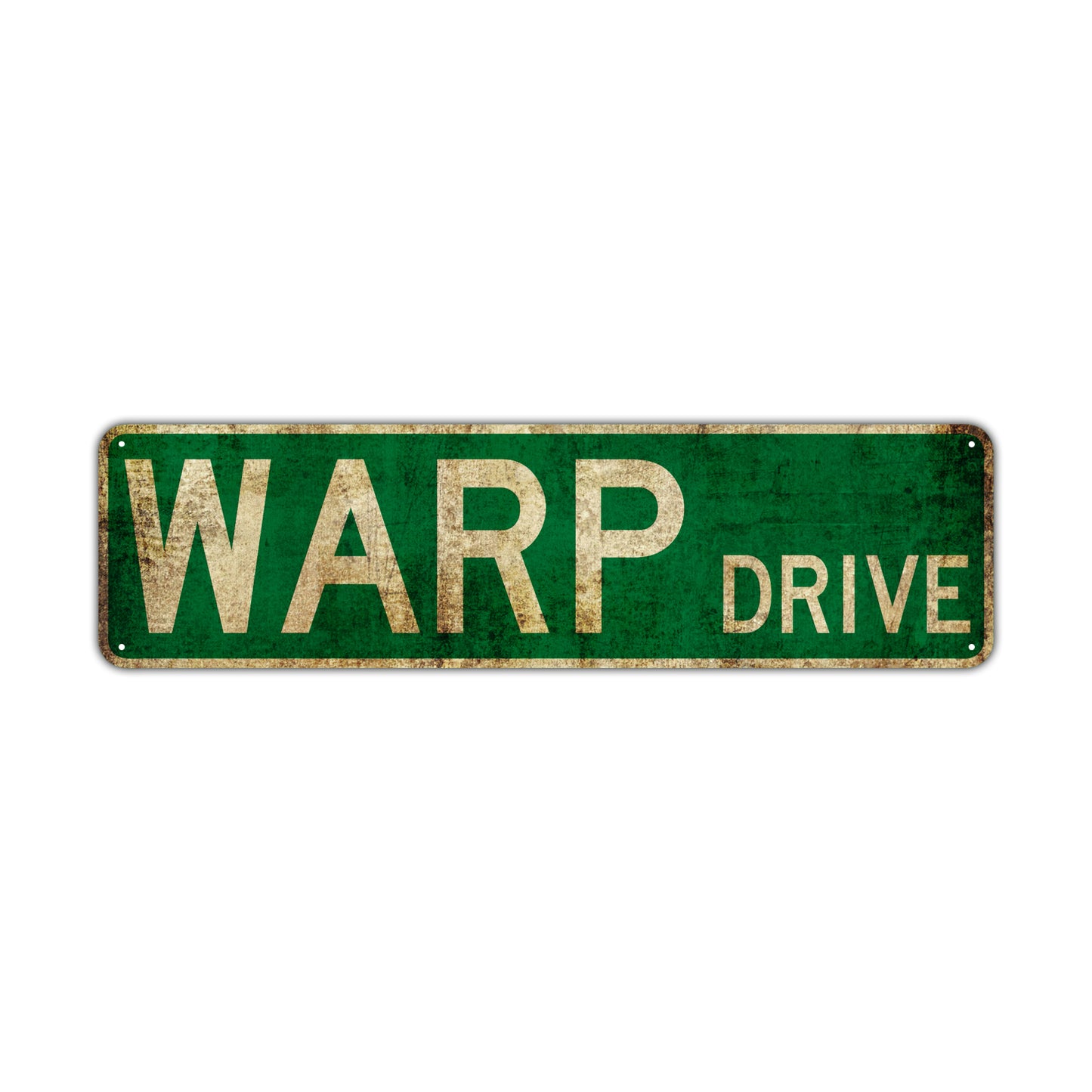 Warp Drive Vintage Retro Street Novelty Sign Rustic Metal Aluminum Decor Wall Man Shop Cave Bar Gift