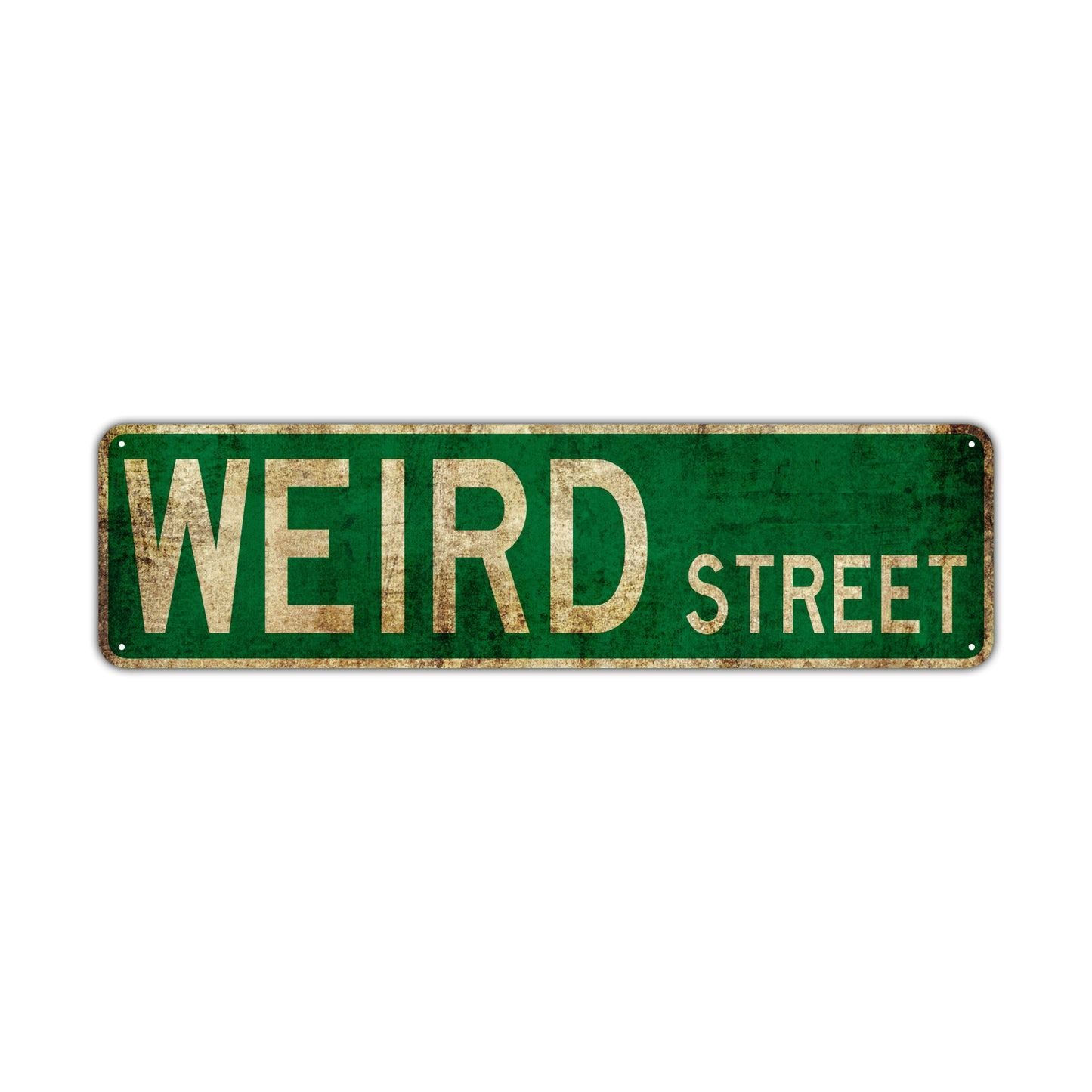 Weird Street Vintage Retro Street Novelty Sign Rustic Metal Aluminum Decor Wall Man Shop Cave Bar Gift