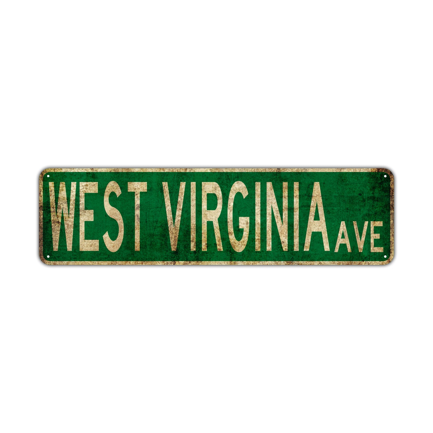 West Virginia Ave Vintage Retro Street Novelty Sign Rustic Metal Aluminum Decor Wall Man Shop Cave Bar Gift