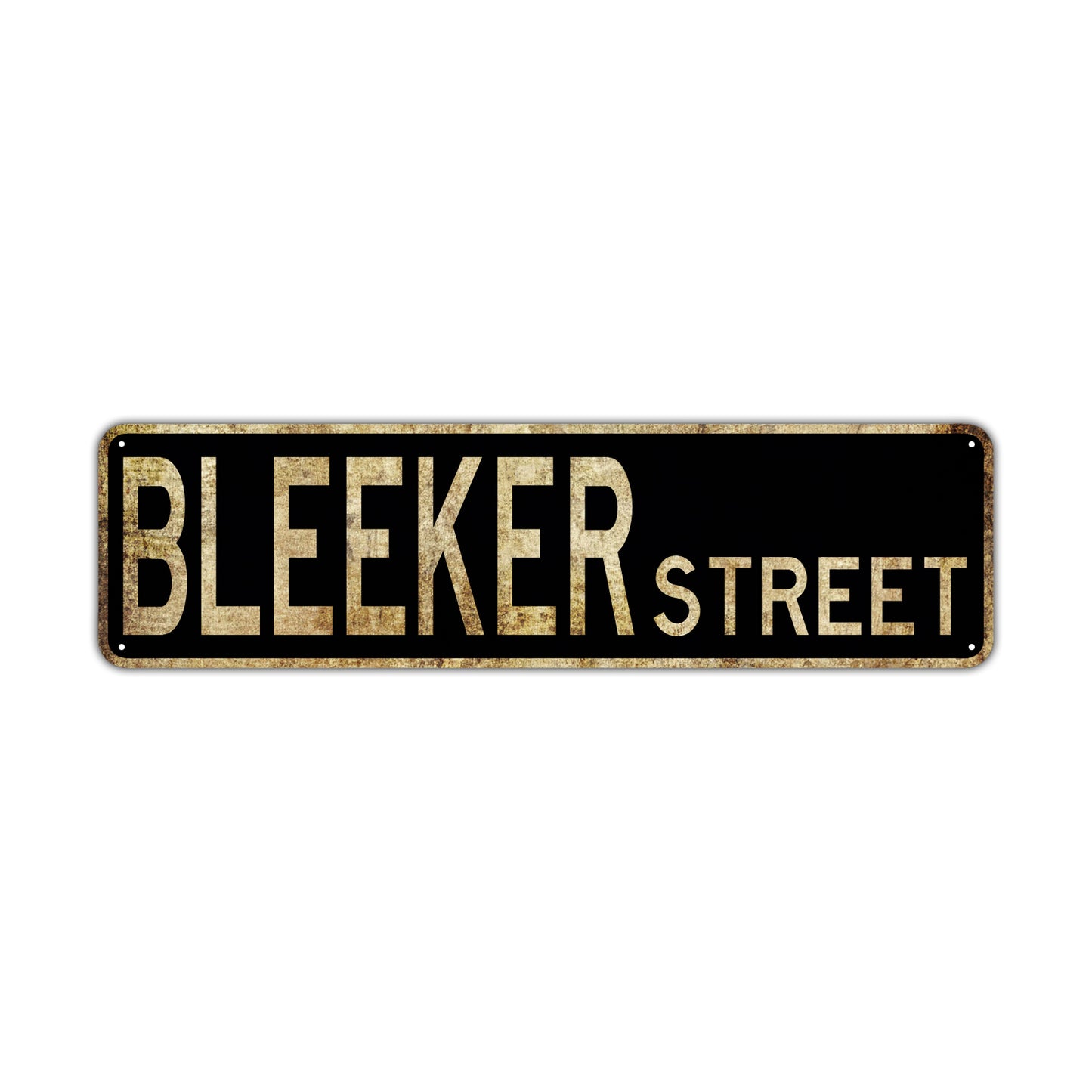 Bleeker Street Vintage Retro Street Novelty Sign Rustic Metal Aluminum Decor Wall Man Shop Cave Bar Gift