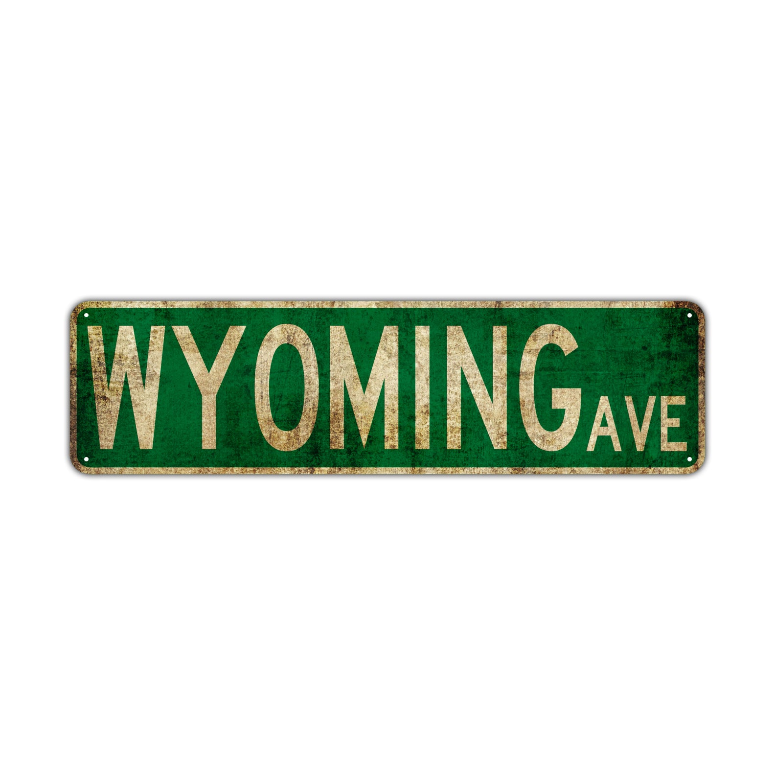 Wyoming Ave Vintage Retro Street Novelty Sign Rustic Metal Aluminum Decor Wall Man Shop Cave Bar Gift