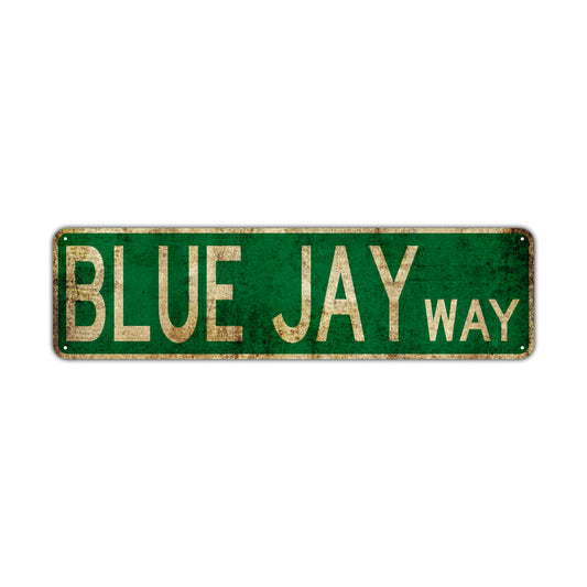 Blue Jay Way Vintage Retro Street Novelty Sign Rustic Metal Aluminum Decor Wall Man Shop Cave Bar Gift