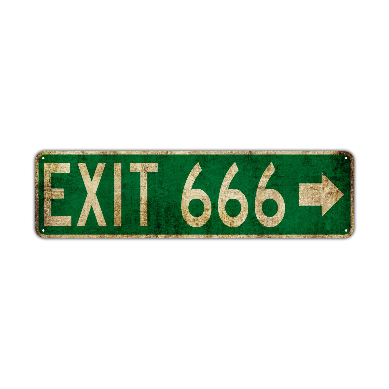 Exit 666 Vintage Retro Street Novelty Sign Rustic Metal Aluminum Decor Wall Man Shop Cave Bar Gift