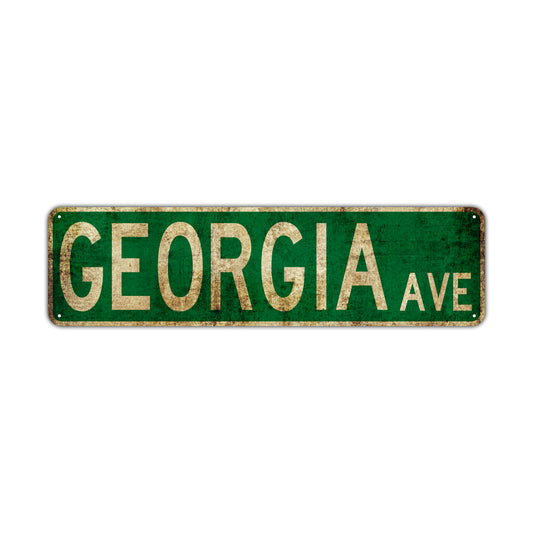 Georgia Ave Vintage Retro Street Novelty Sign Rustic Metal Aluminum Decor Wall Man Shop Cave Bar Gift