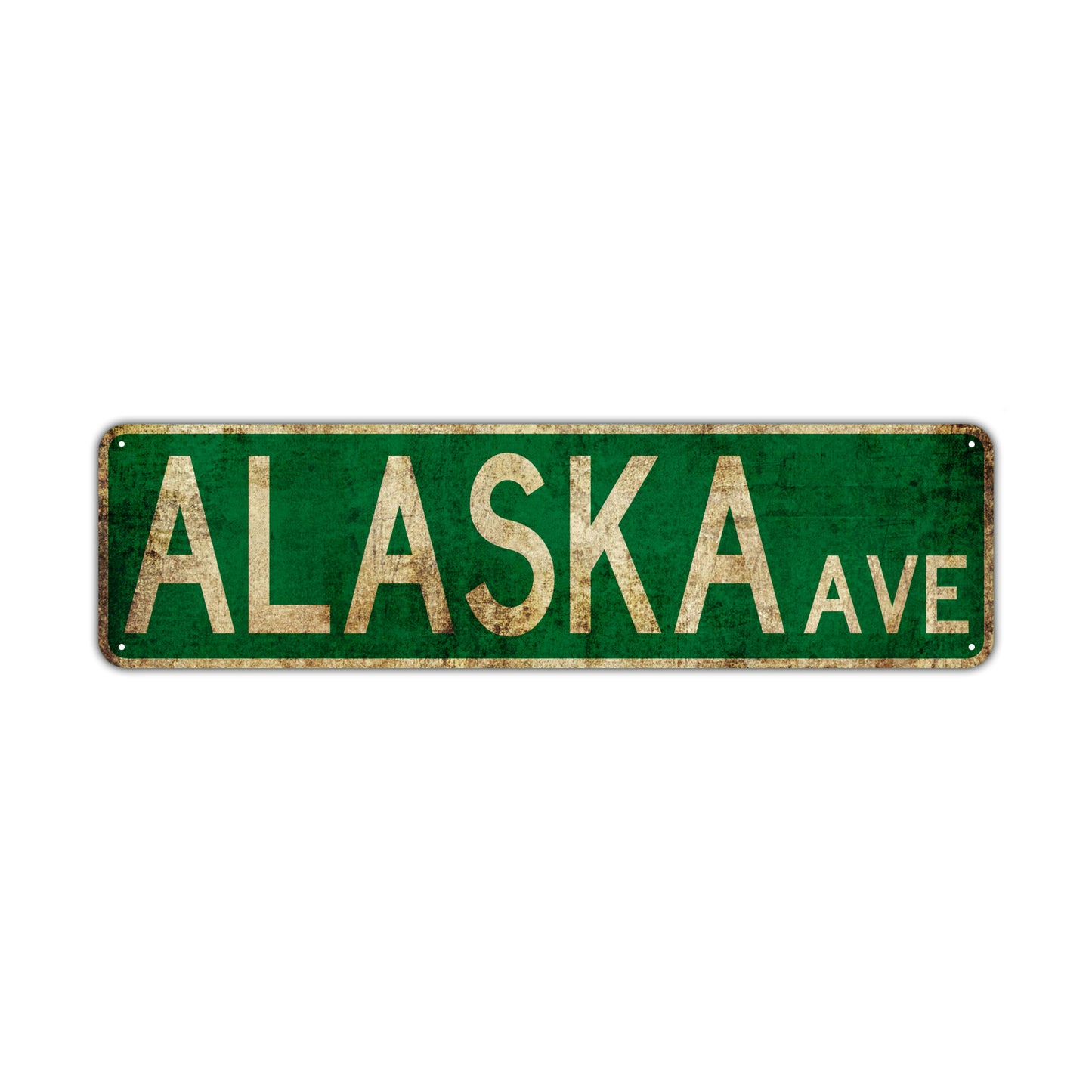 Alaska Ave Vintage Retro Street Novelty Sign Rustic Metal Aluminum Decor Wall Man Shop Cave Bar Gift