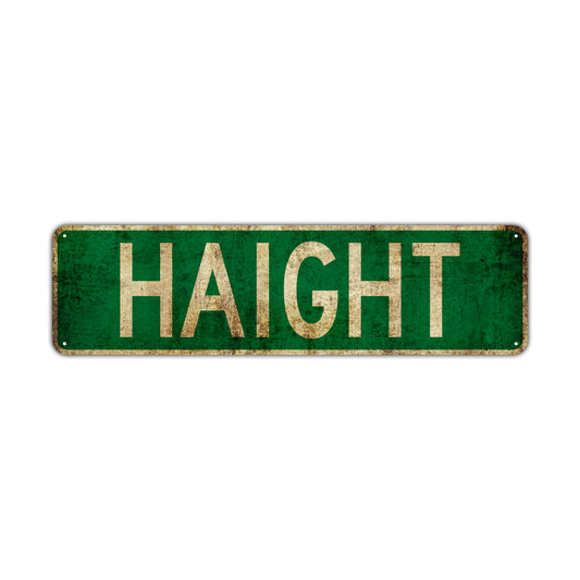 Haight Vintage Retro Street Novelty Sign Rustic Metal Aluminum Decor Wall Man Shop Cave Bar Gift