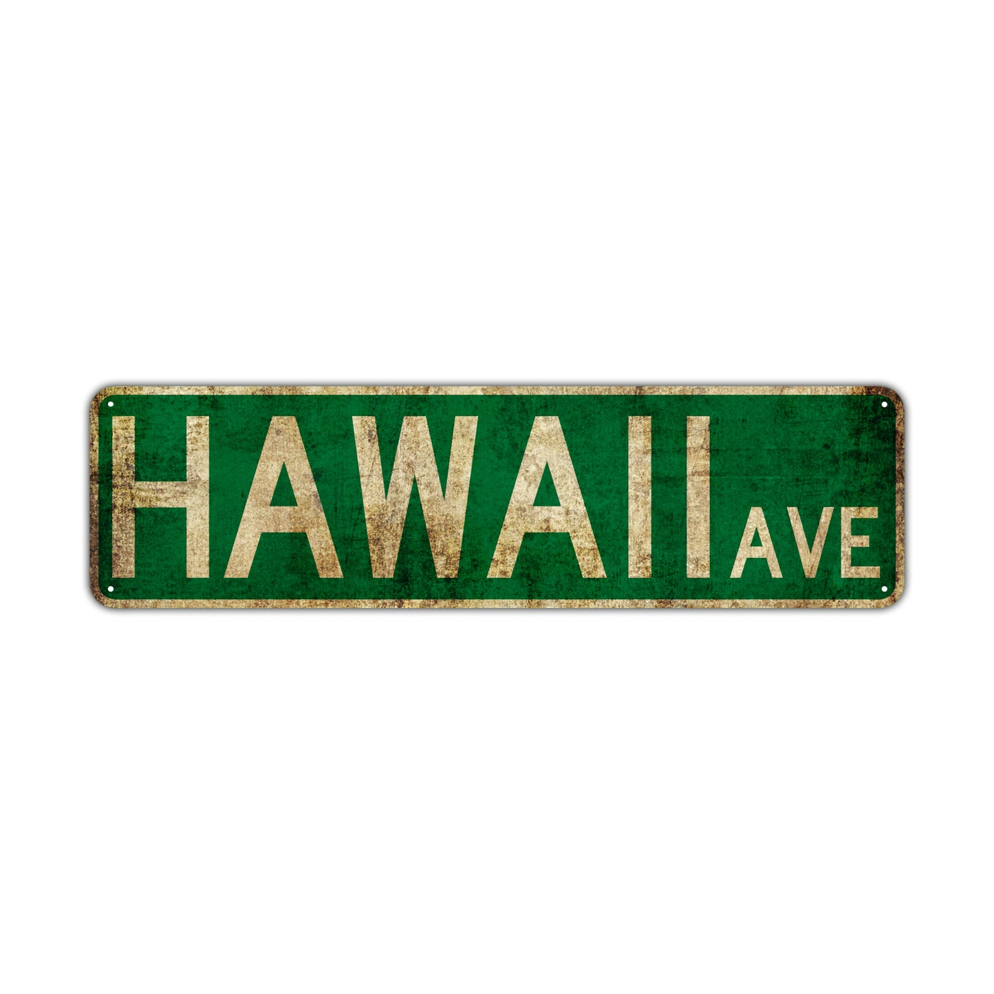 Hawaii Ave Vintage Retro Street Novelty Sign Rustic Metal Aluminum Decor Wall Man Shop Cave Bar Gift