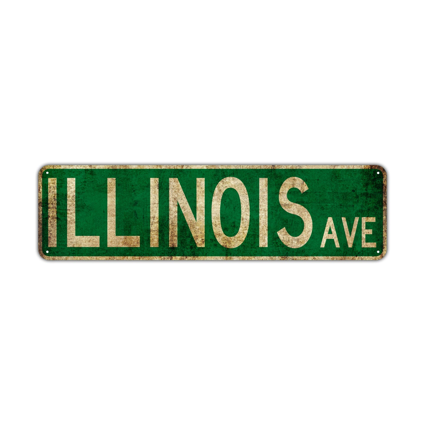 Illinois Ave Vintage Retro Street Novelty Sign Rustic Metal Aluminum Decor Wall Man Shop Cave Bar Gift