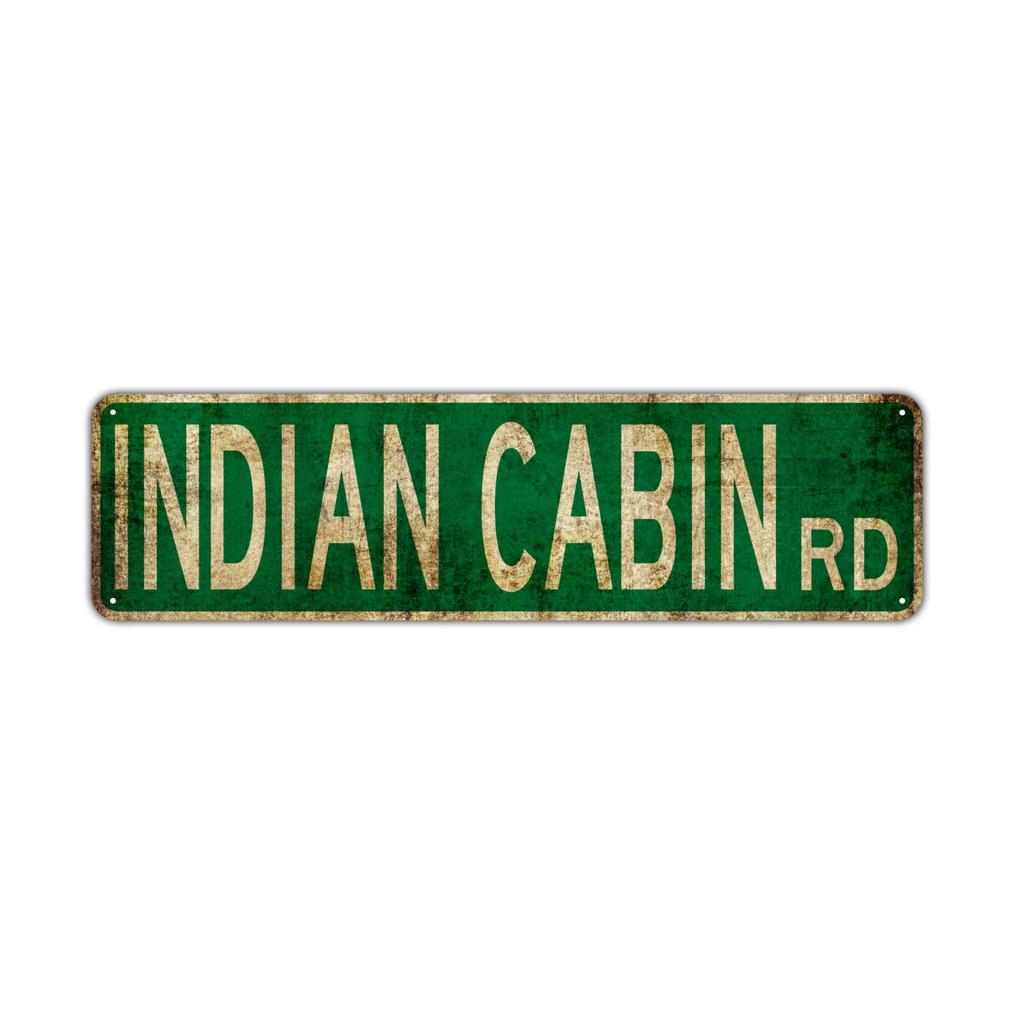 Indian Cabin Rd Vintage Retro Street Novelty Sign Rustic Metal Aluminum Decor Wall Man Shop Cave Bar Gift