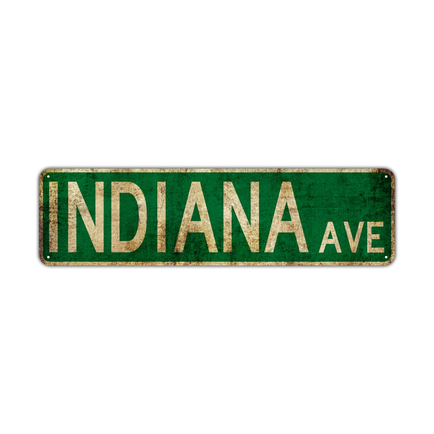 Indiana Ave Vintage Retro Street Novelty Sign Rustic Metal Aluminum Decor Wall Man Shop Cave Bar Gift