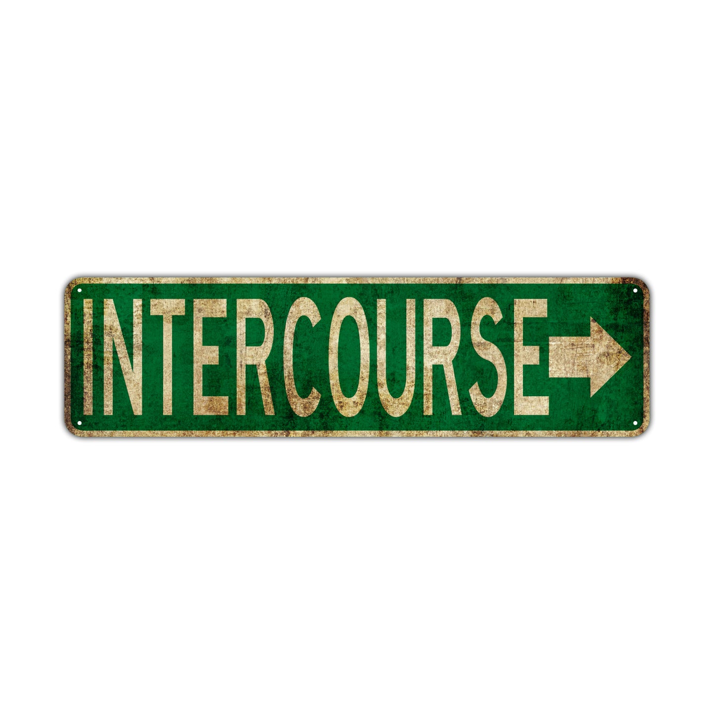 Intercourse Vintage Retro Street Novelty Sign Rustic Metal Aluminum Decor Wall Man Shop Cave Bar Gift