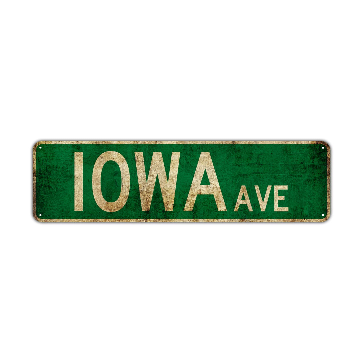 Iowa Ave Vintage Retro Street Novelty Sign Rustic Metal Aluminum Decor Wall Man Shop Cave Bar Gift