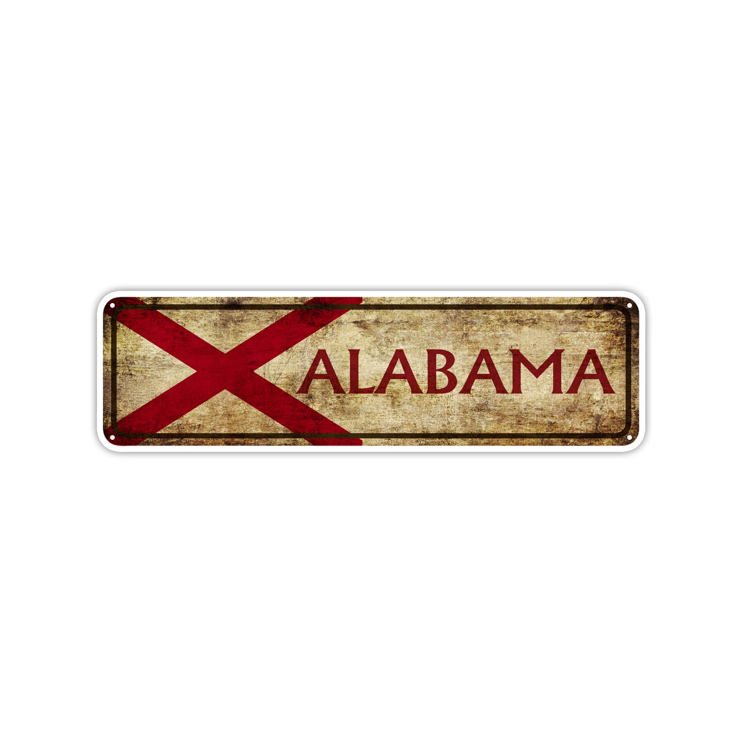Alabama State Country United States Vintage Retro Street Novelty Sign Rustic Metal Aluminum Decor Wall Man Shop Cave Bar Gift