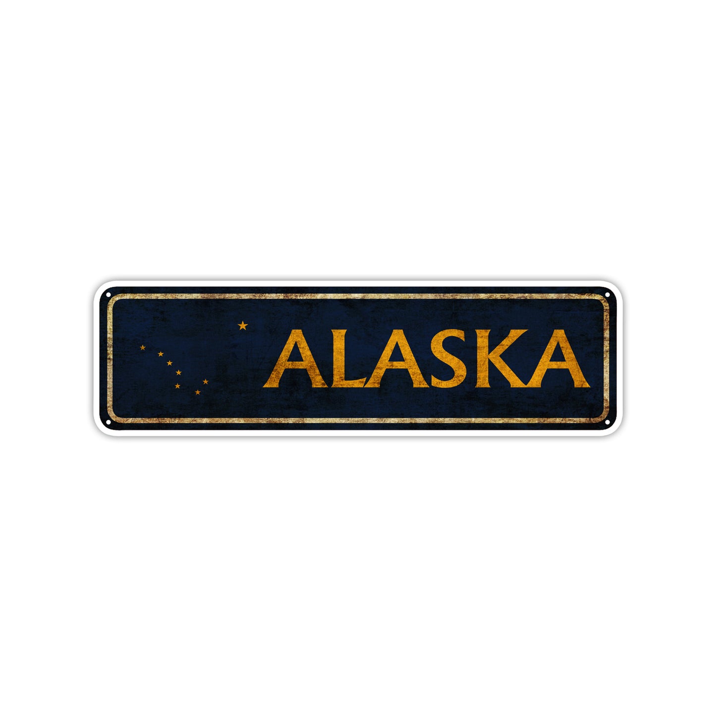 Alaska State Country United States Vintage Retro Street Novelty Sign Rustic Metal Aluminum Decor Wall Man Shop Cave Bar Gift