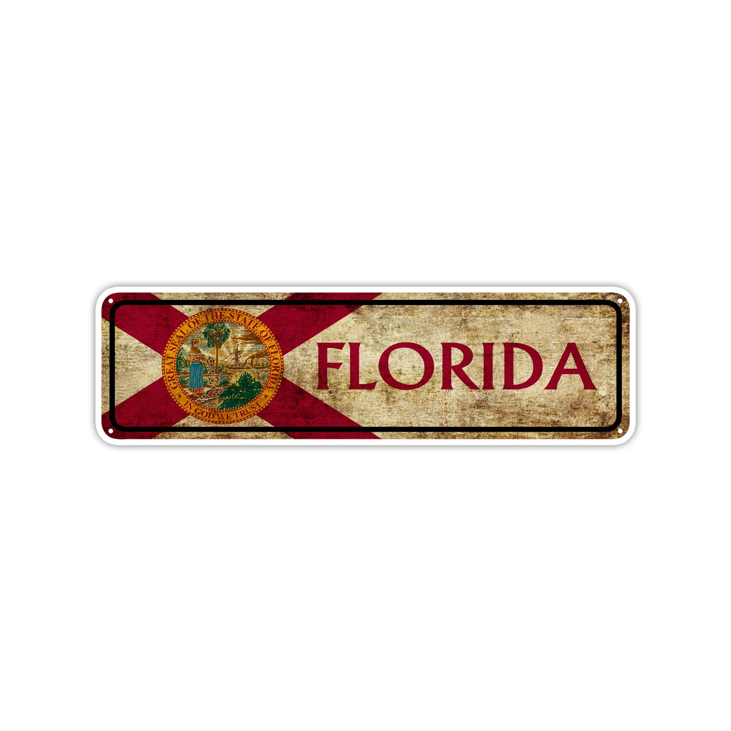 Florida State Country United States Vintage Retro Street Novelty Sign Rustic Metal Aluminum Decor Wall Man Shop Cave Bar Gift