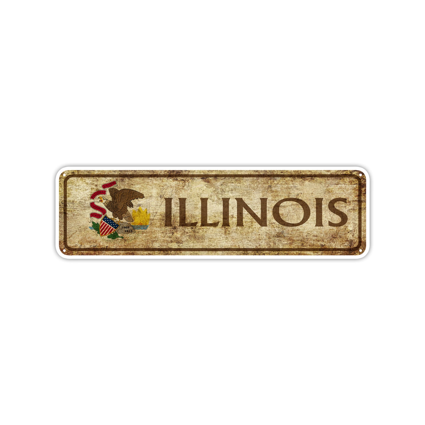 Illinois State Country United States Vintage Retro Street Novelty Sign Rustic Metal Aluminum Decor Wall Man Shop Cave Bar Gift