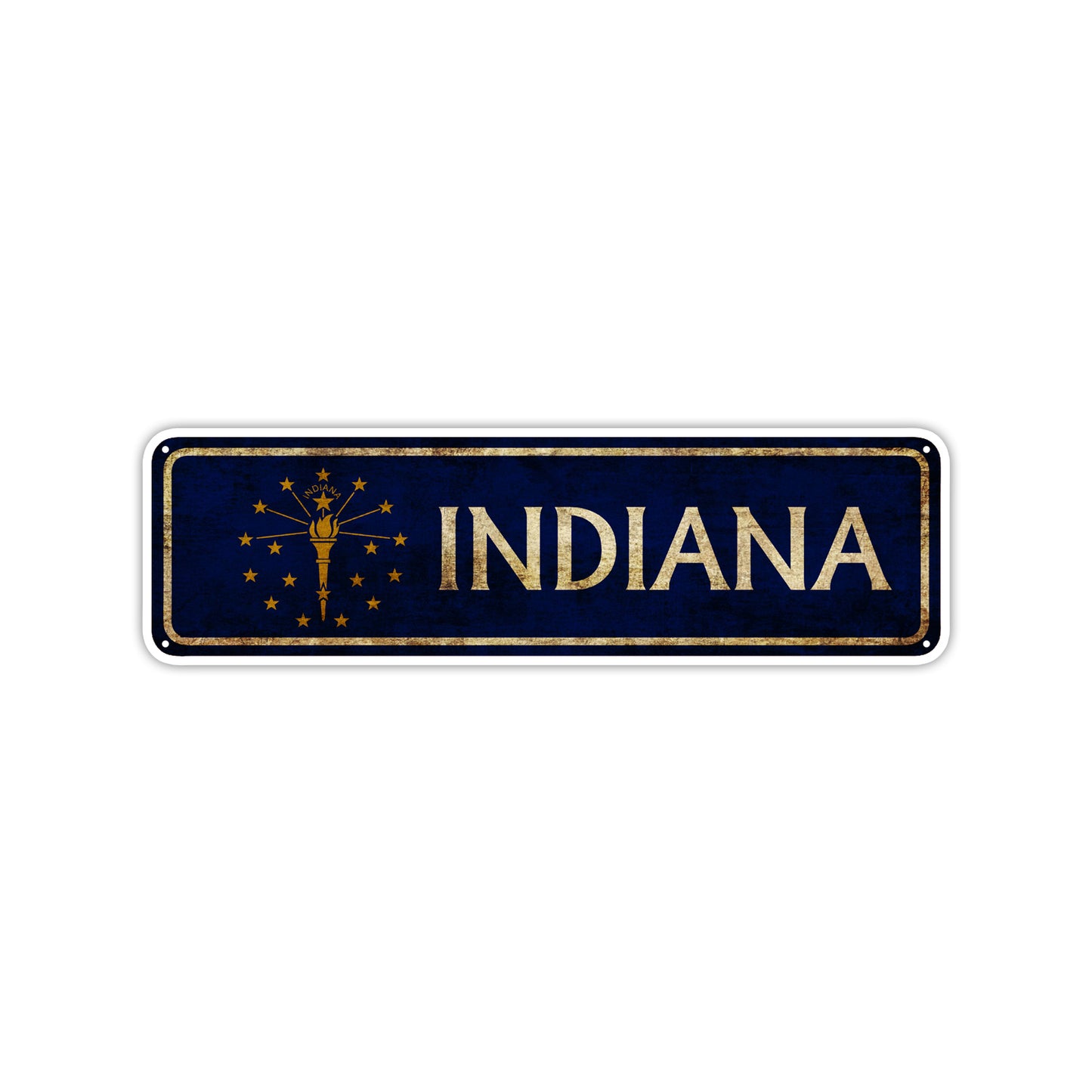 Indiana State Country United States Vintage Retro Street Novelty Sign Rustic Metal Aluminum Decor Wall Man Shop Cave Bar Gift