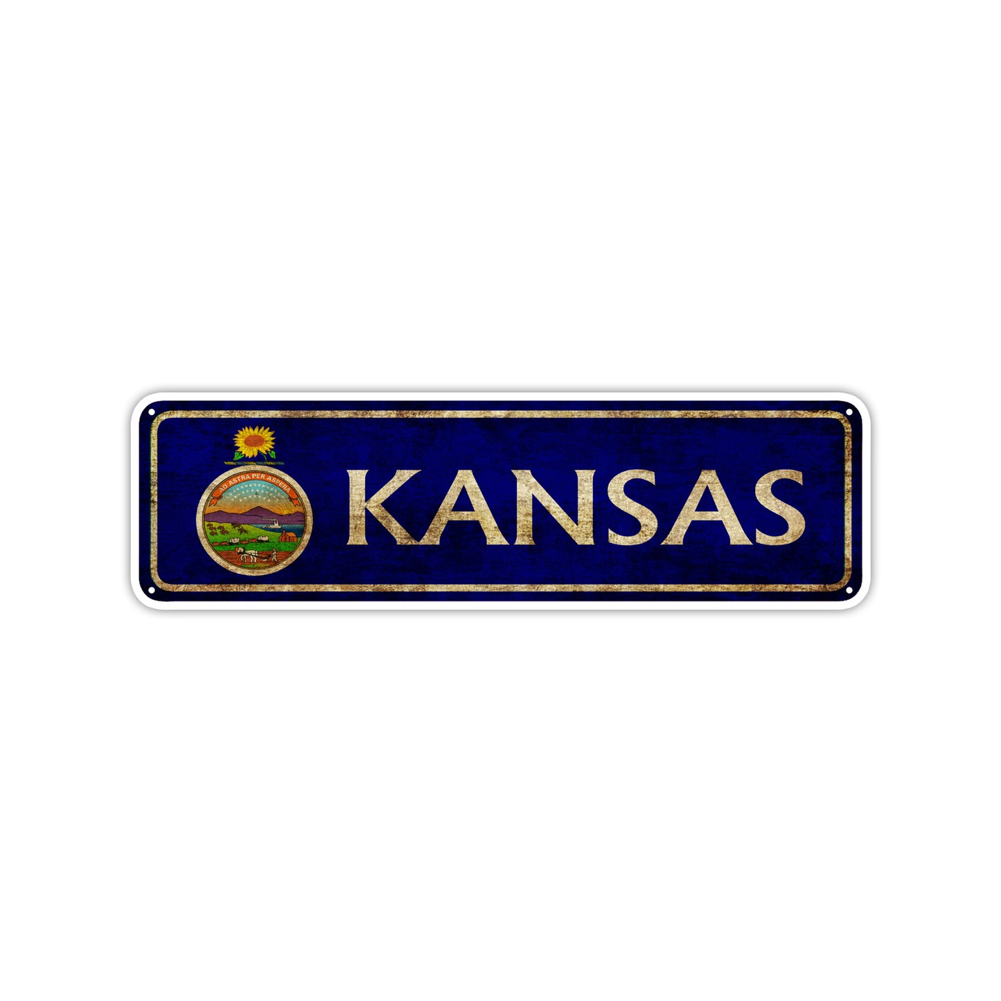 Kansas State Country United States Vintage Retro Street Novelty Sign Rustic Metal Aluminum Decor Wall Man Shop Cave Bar Gift