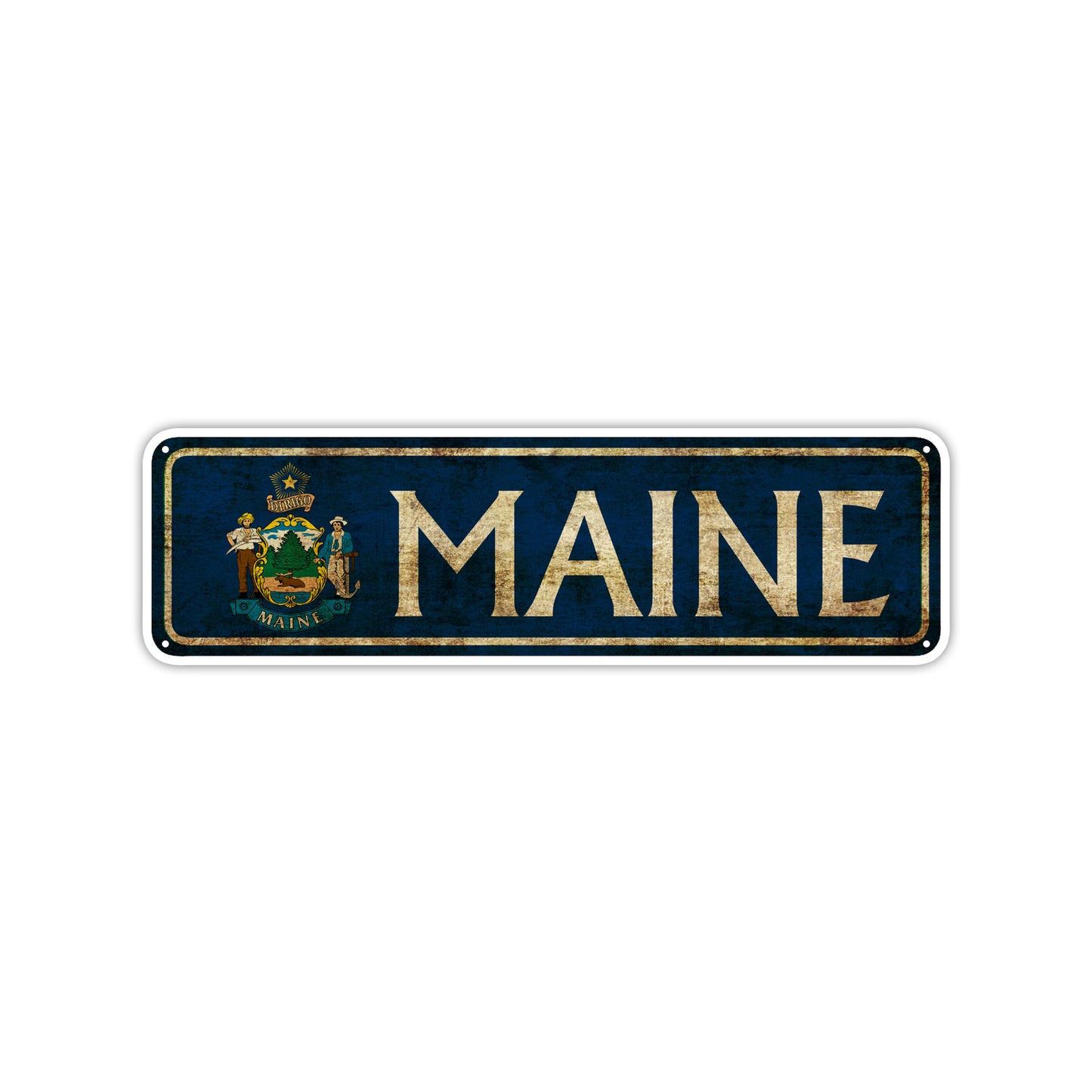 Maine State Country United States Vintage Retro Street Novelty Sign Rustic Metal Aluminum Decor Wall Man Shop Cave Bar Gift