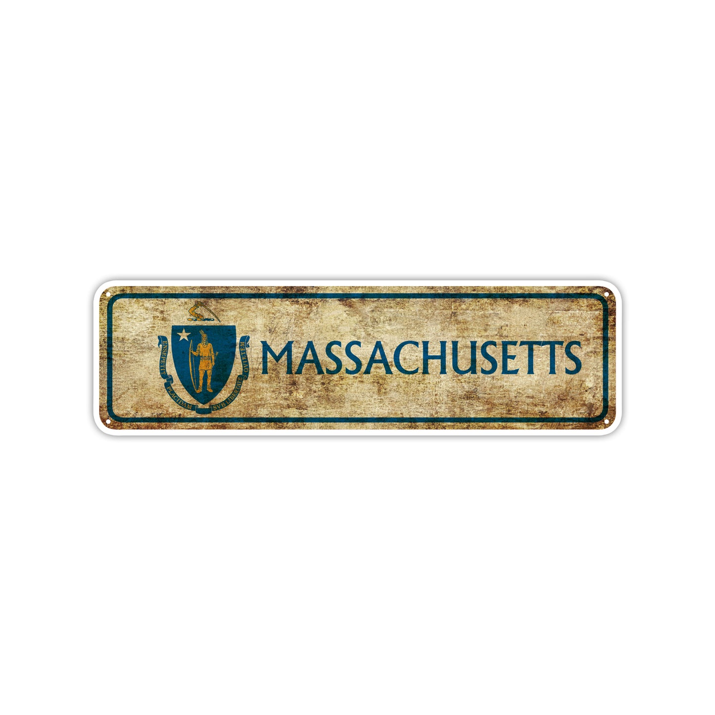 Massachusetts State Country United States Vintage Retro Street Novelty Sign Rustic Metal Aluminum Decor Wall Man Shop Cave Bar Gift