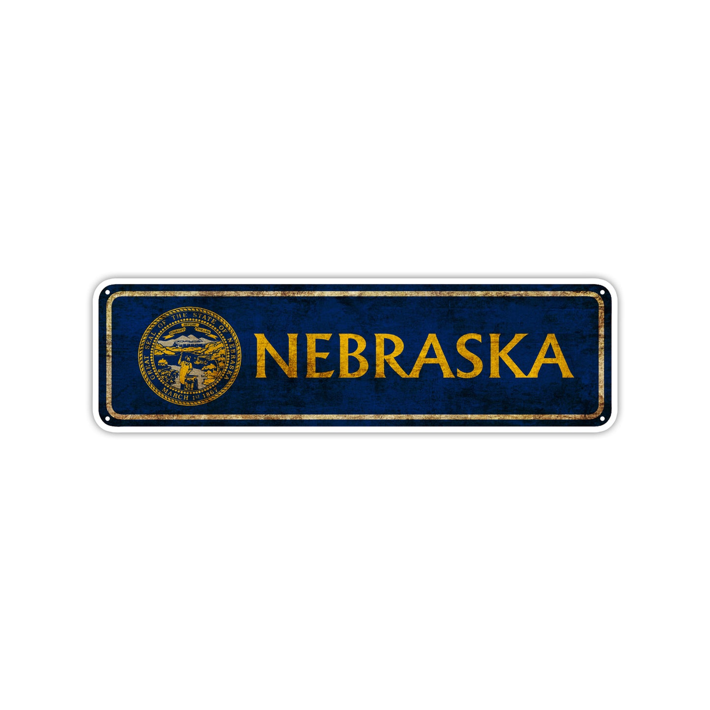 Nebraska State Country United States Vintage Retro Street Novelty Sign Rustic Metal Aluminum Decor Wall Man Shop Cave Bar Gift