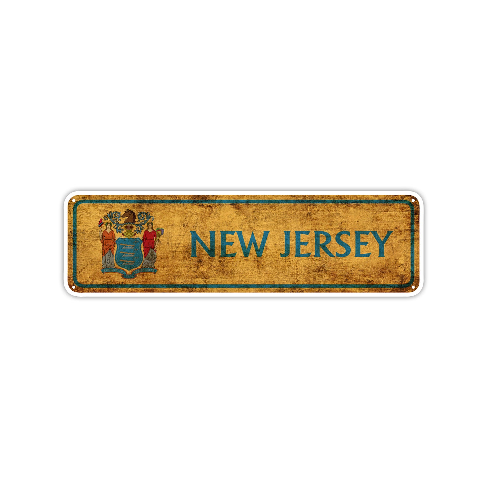 New Jersey State Country United States Vintage Retro Street Novelty Sign Rustic Metal Aluminum Decor Wall Man Shop Cave Bar Gift