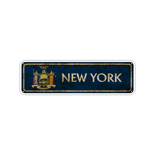 New York State Country United States Vintage Retro Street Novelty Sign Rustic Metal Aluminum Decor Wall Man Shop Cave Bar Gift
