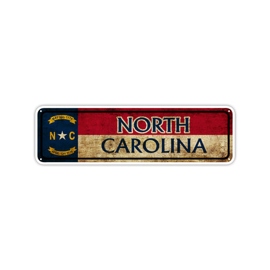 North Carolina State Country United States Vintage Retro Street Novelty Sign Rustic Metal Aluminum Decor Wall Man Shop Cave Bar Gift