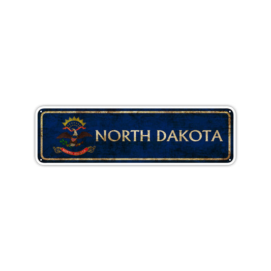 North Dakota State Country United States Vintage Retro Street Novelty Sign Rustic Metal Aluminum Decor Wall Man Shop Cave Bar Gift