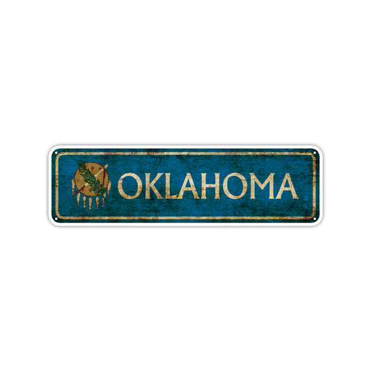 Oklahoma State Country United States Vintage Retro Street Novelty Sign Rustic Metal Aluminum Decor Wall Man Shop Cave Bar Gift