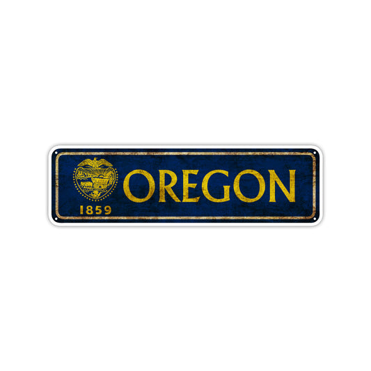 Oregon 1859 State Country United States Vintage Retro Street Novelty Sign Rustic Metal Aluminum Decor Wall Man Shop Cave Bar Gift