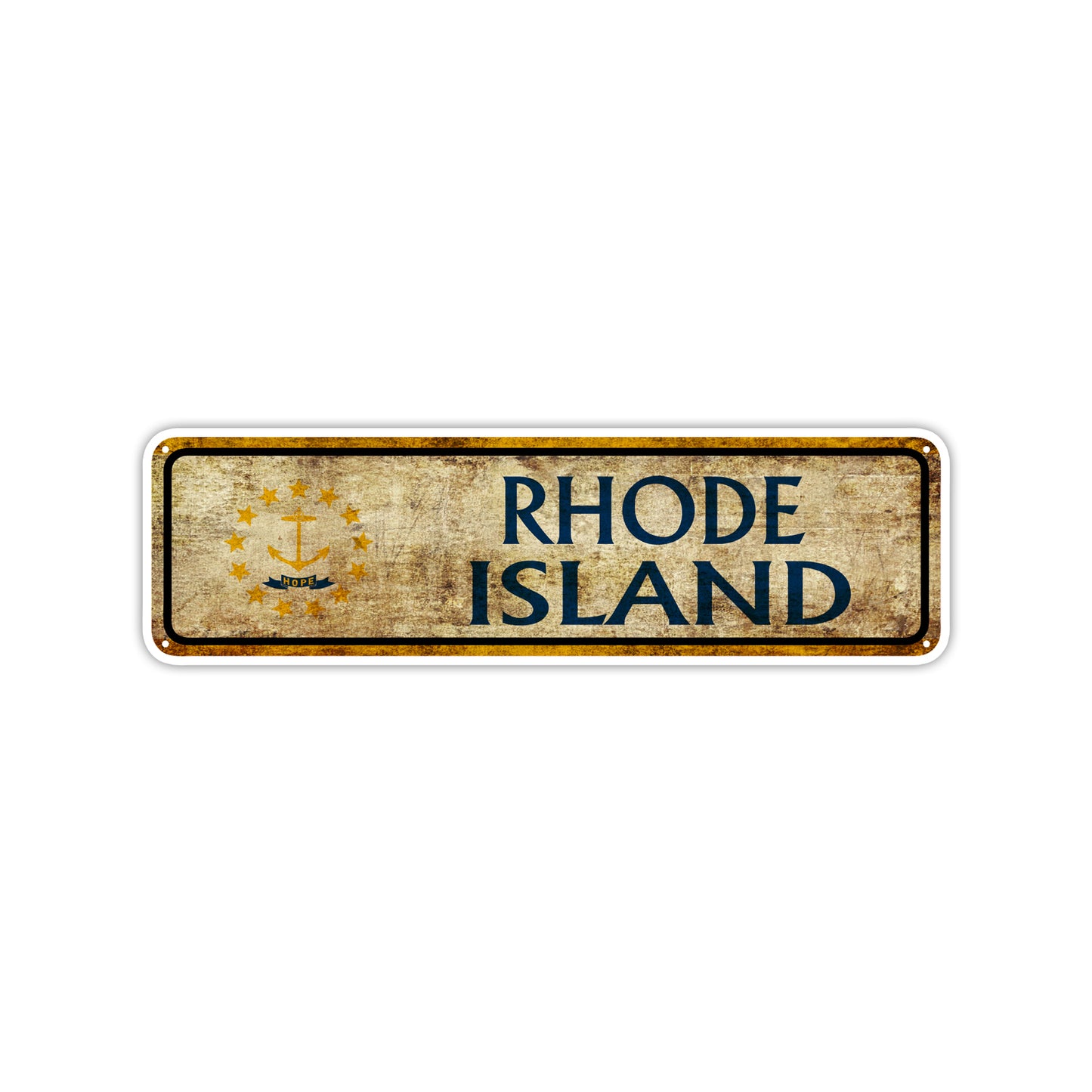 Rhode Island State Country United States Vintage Retro Street Novelty Sign Rustic Metal Aluminum Decor Wall Man Shop Cave Bar Gift
