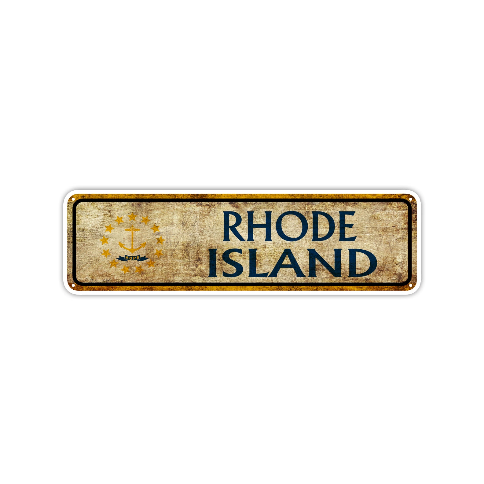 Rhode Island State Country United States Vintage Retro Street Novelty Sign Rustic Metal Aluminum Decor Wall Man Shop Cave Bar Gift