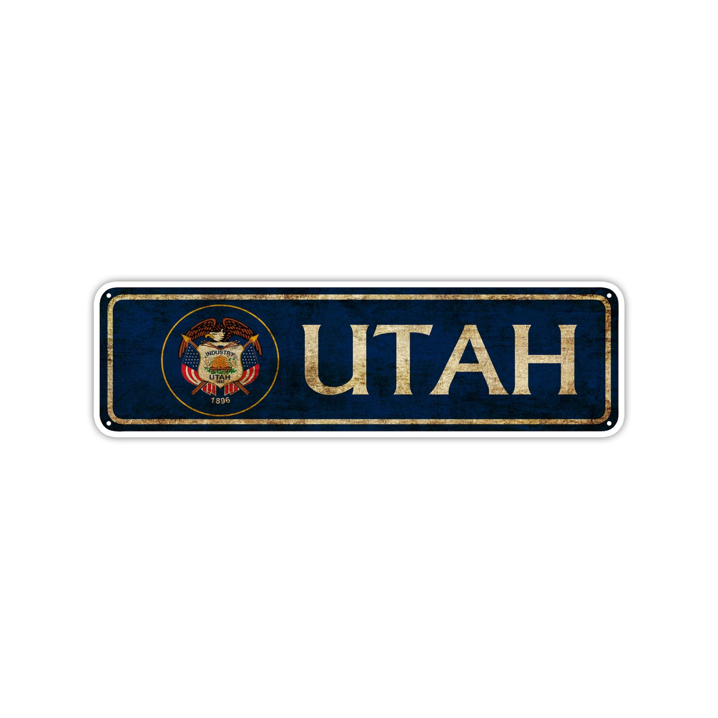 Utah State Country United States Vintage Retro Street Novelty Sign Rustic Metal Aluminum Decor Wall Man Shop Cave Bar Gift