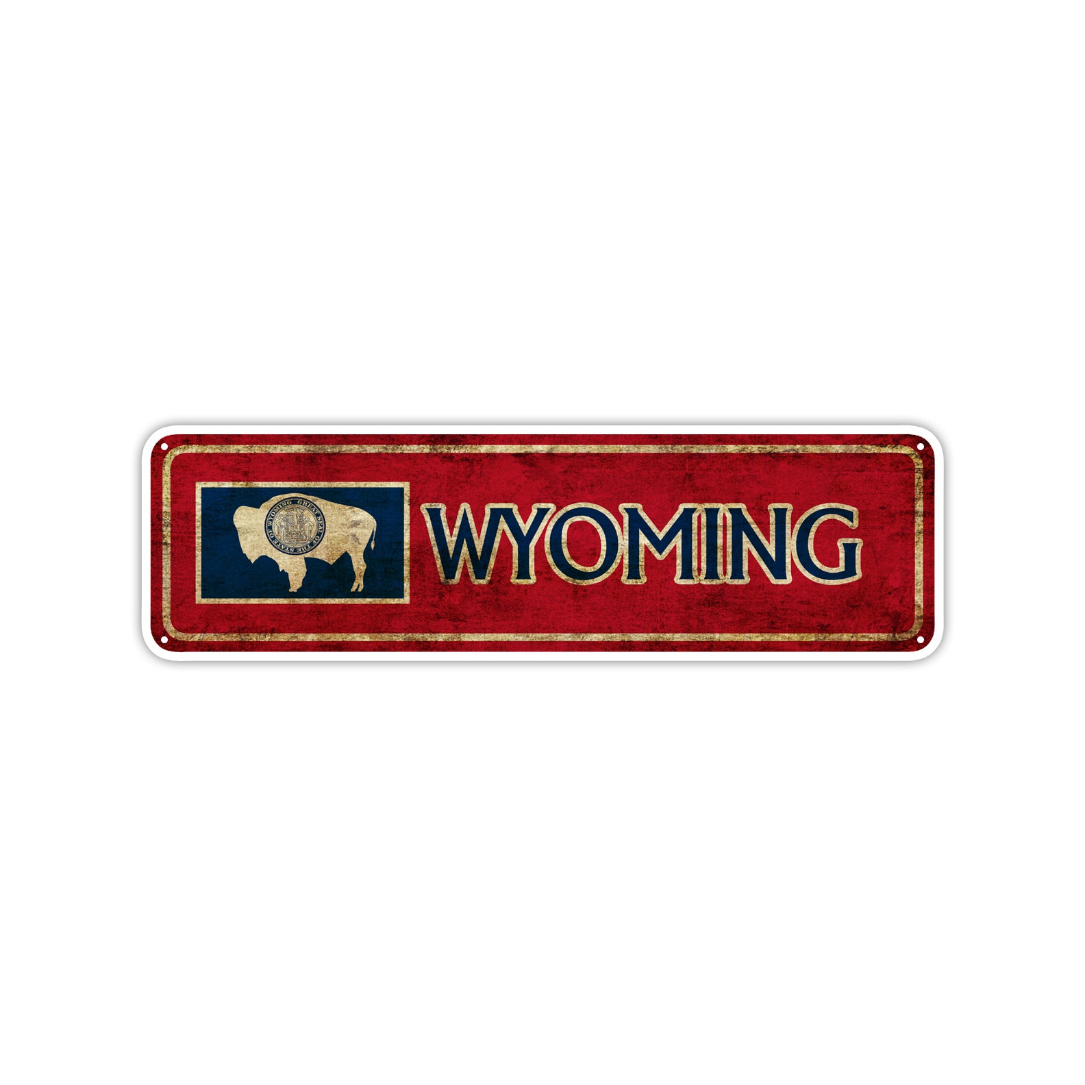 Wyoming State Country United States Vintage Retro Street Novelty Sign Rustic Metal Aluminum Decor Wall Man Shop Cave Bar Gift