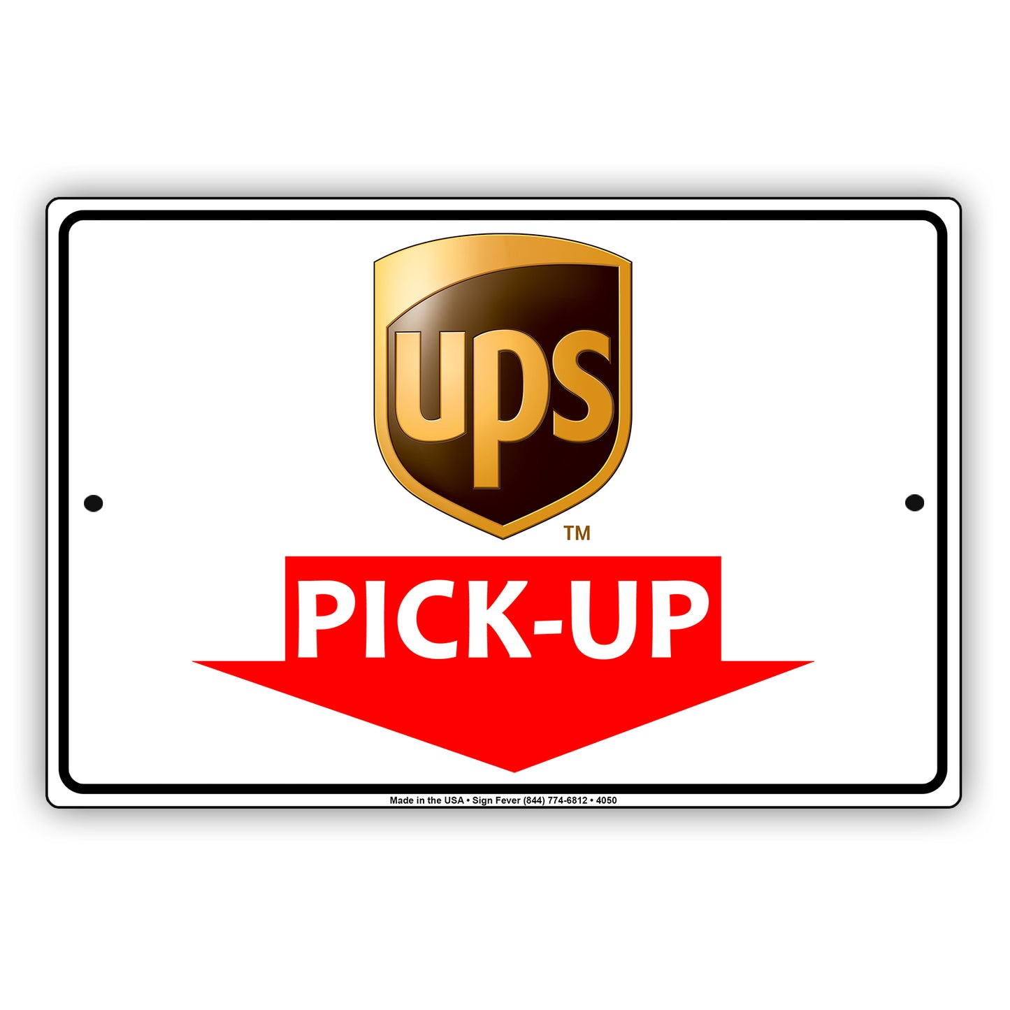 UPS Mail With Graphic Pick-Up Here Postal Service Caution Warning Notice Aluminum