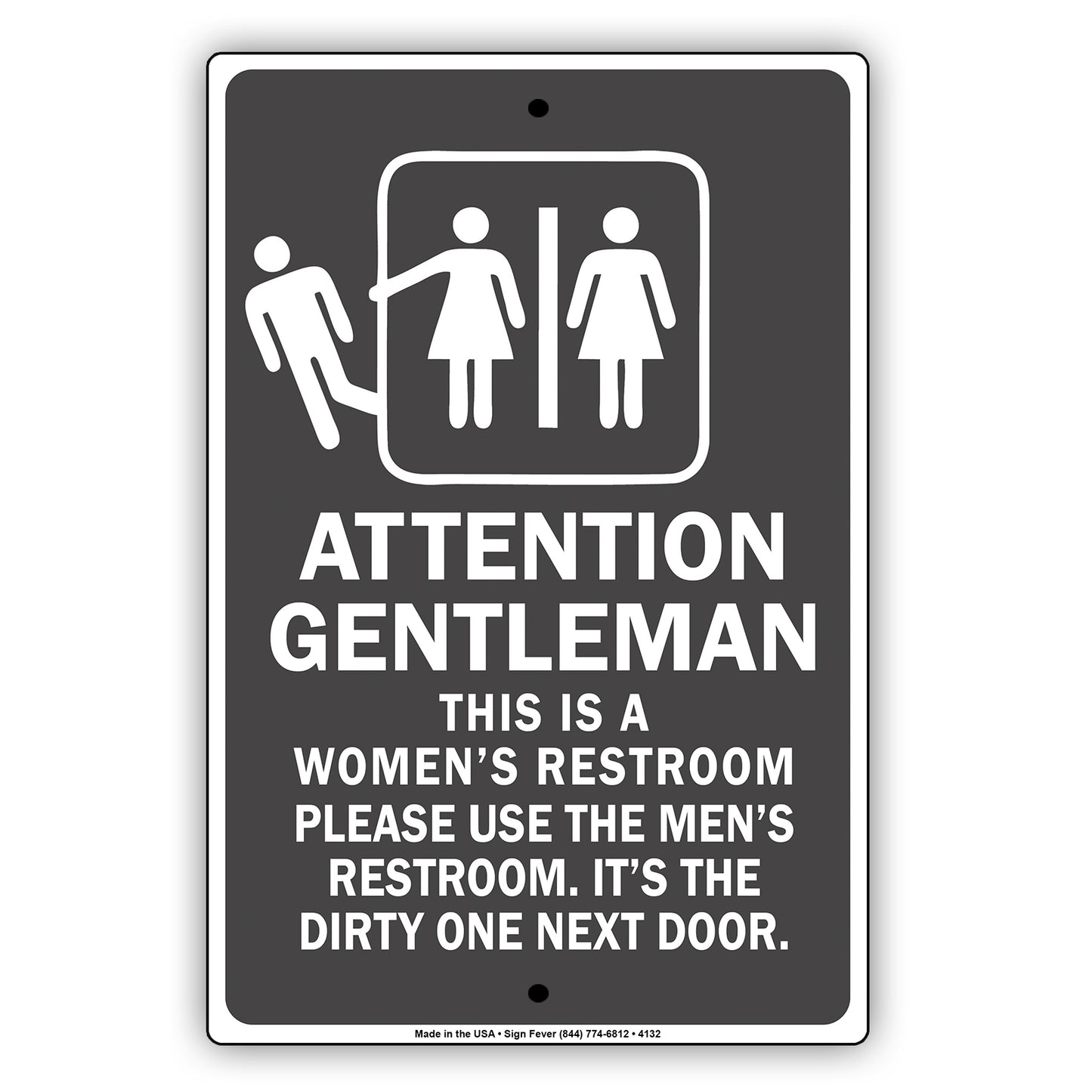 Attention Gentleman With Graphic Ridiculous Humor Jokes Funny Warning Caution Alert Aluminum
