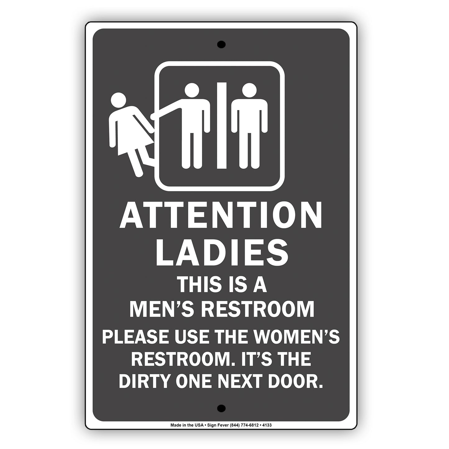 Attention Ladies With Graphic Ridiculous Humor Jokes Funny Warning Caution Alert Aluminum