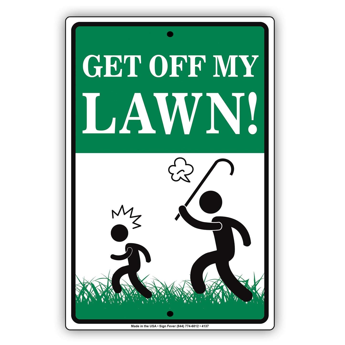 Get Off My Lawn With Graphic Ridiculous Humor Jokes Funny Caution Alert Warning Aluminum