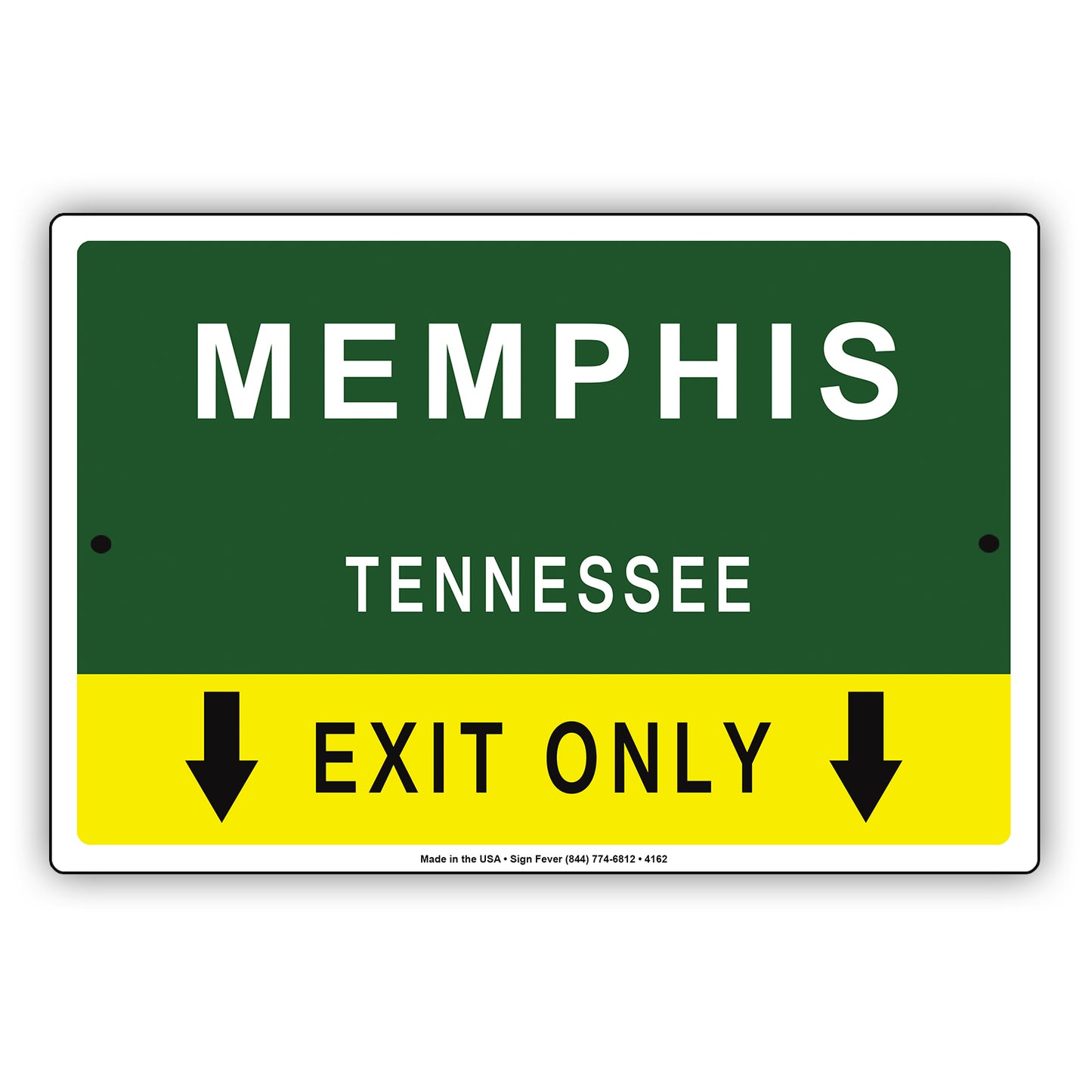Memphis Tennessee Exit Only With Humor Jokes Funny Gags Novelty Caution Alert Warning Aluminum